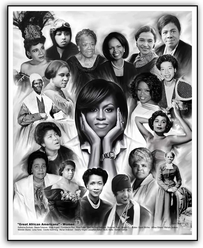 Great African American Women Michelle Obama Canvas Poster Prints Wall Art for Home Decoration 40X50Cm Unframed Home & Garden > Decor > Artwork > Posters, Prints, & Visual Artwork XGL Great African American Women  