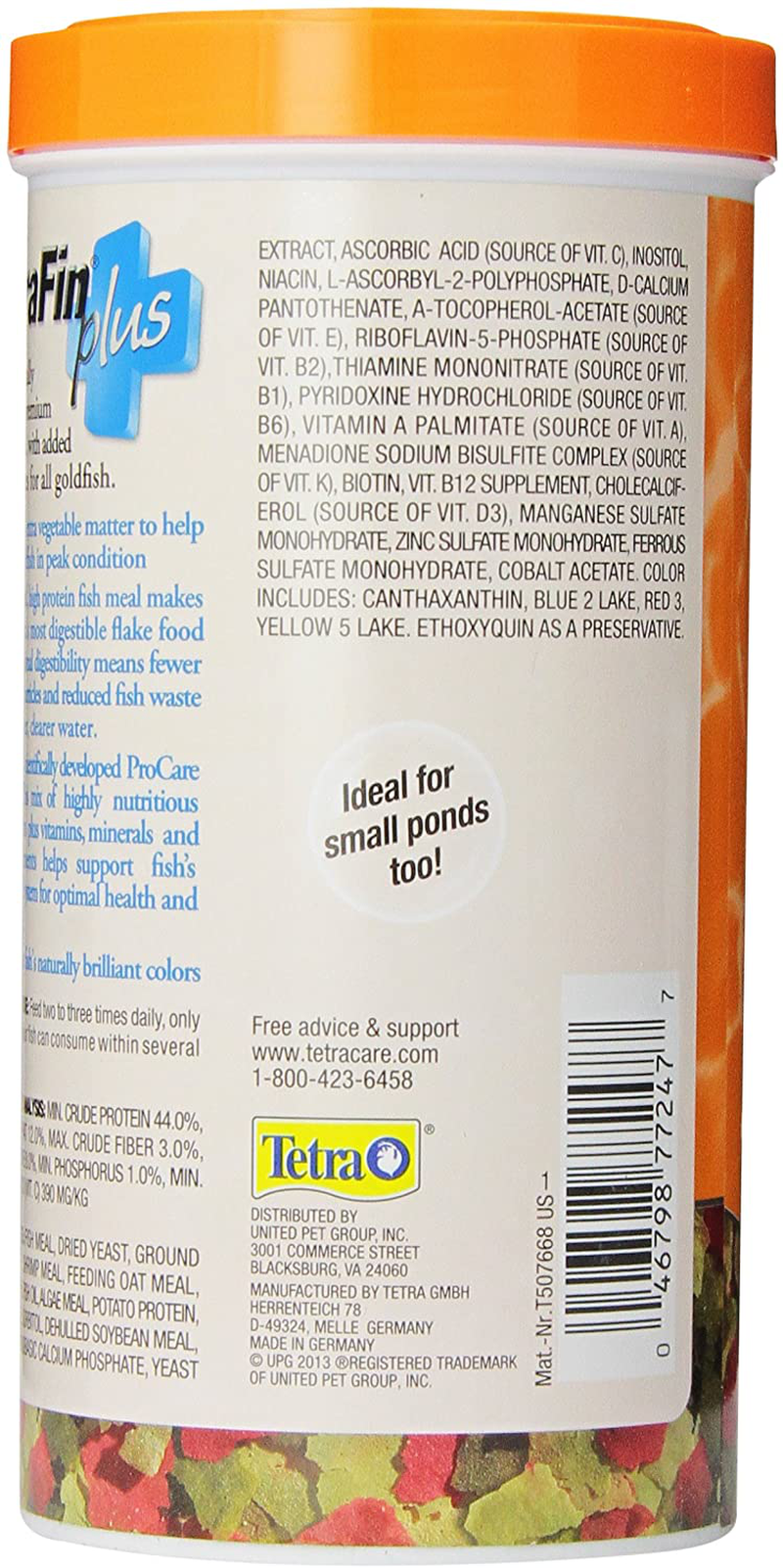 TetraFin Plus Goldfish Flakes 7.06 Ounces, Balanced Diet, With Algae To Promote Health Animals & Pet Supplies > Pet Supplies > Fish Supplies > Fish Food Tetra   