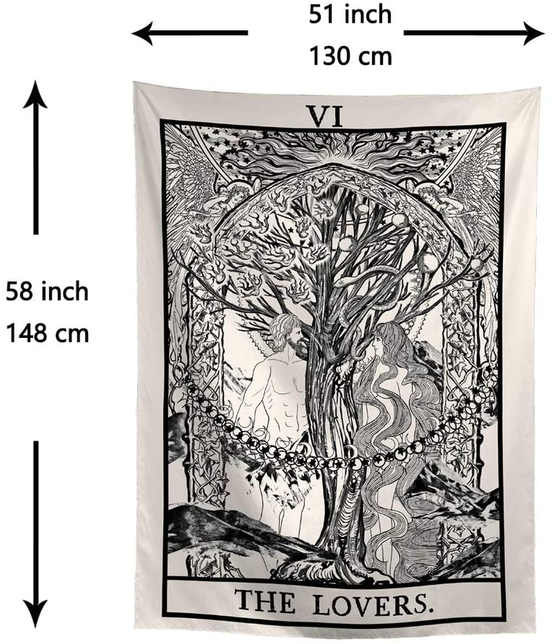 Tarot Tapestry The Star The Sun & The Star Tapestry Medieval Tapestry Wall Hanging Tapestries Mysterious Wall Tapestry Home Decor (Lovers, 5159) Home & Garden > Decor > Artwork > Decorative Tapestries Pheolyh   