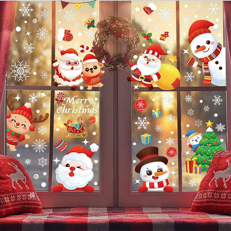 Christmas Decorations-Window Clings Decor Stickers, 10 Sheets 187 pcs,Supplies Multicolor Wall Decals Stickers,Home Kitchen School University Christmas Decorations. Home & Garden > Decor > Seasonal & Holiday Decorations& Garden > Decor > Seasonal & Holiday Decorations Likeny   