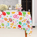 LUSHVIDA Easter Fabric Rectangle Table Cloth 60 X 84 Inch, Polyester Easter Spring Flower Tablecloth, Table Cover Protector for Holiday, Party, Wedding, Birthday, Banquet Decoration Use, Floral Home & Garden > Decor > Seasonal & Holiday Decorations LUSHVIDA Easter Egg 60x102 Inch 