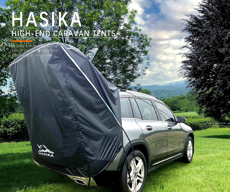 Tailgate Shade Awning Tent for Car Travel Small to Mid Size SUV Waterproof 3000MM Black (Small)