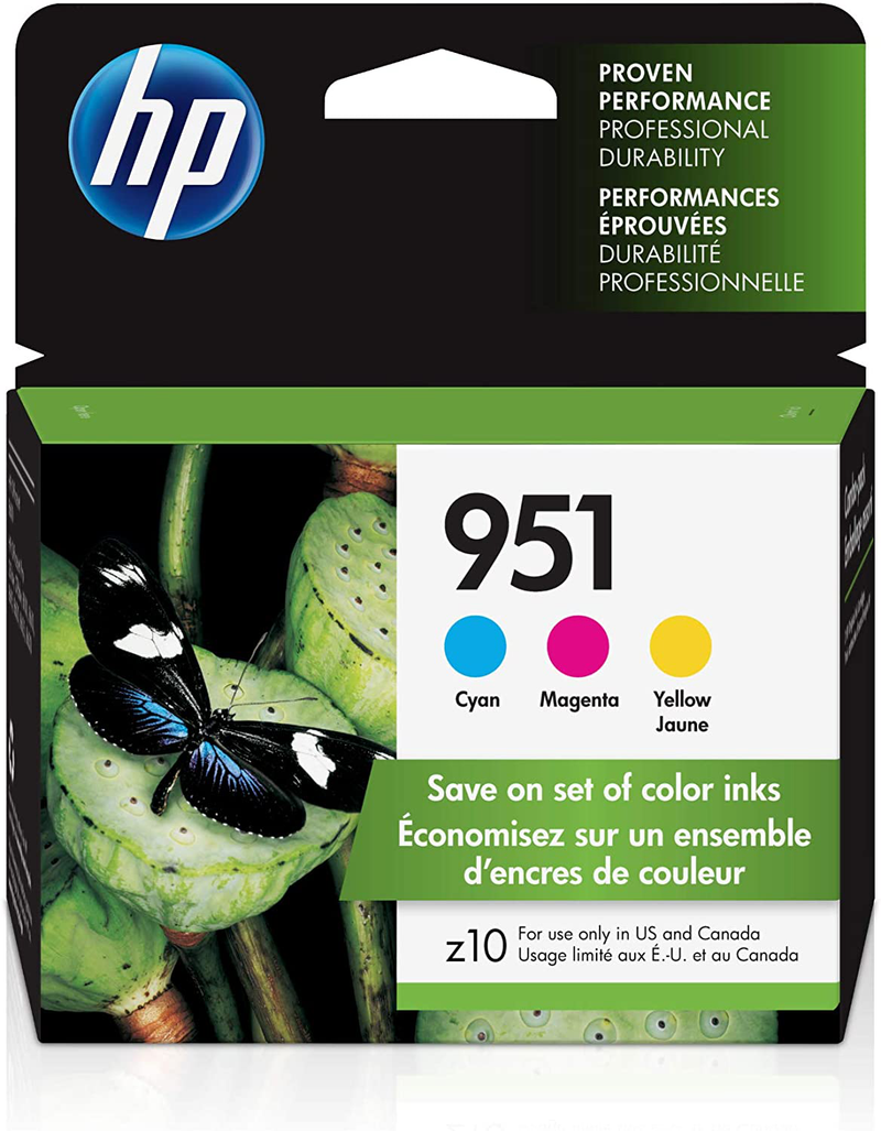 HP 951 | 3 Ink Cartridges | Cyan, Magenta, Yellow | Works with HP OfficeJet Pro 251dw, 276dw, 8600 Series, 8100 | CN050AN, CN051AN, CN052AN