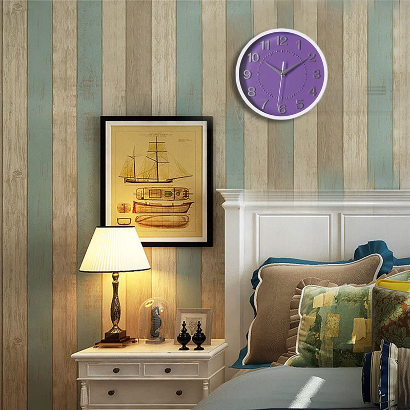 Decor Silent Wall Clock 10 Inches 3D Numbers Non-Ticking Decorative Wall Clock Battery Operated Round Easy to Read for School/Home/Office/Hotel Home & Garden > Decor > Clocks > Wall Clocks SAC SMARTEN ARTS   