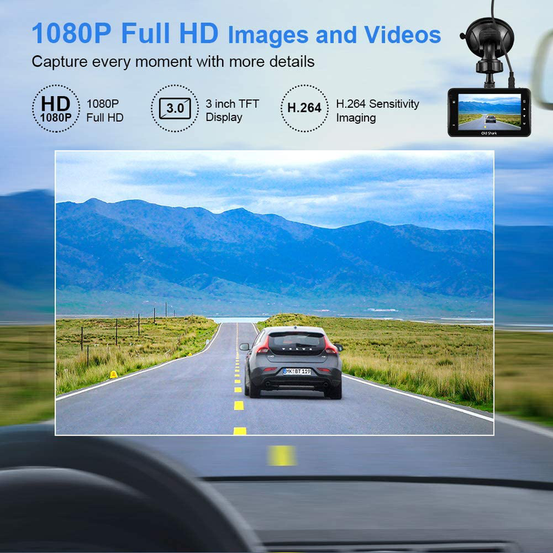 Dash Cam 1080P Full HD 3 Inch Dashboard Camera Car Recorder with 32GB Card 170°Wide Angle Dashcam Driving Loop Recording G-Sensor
