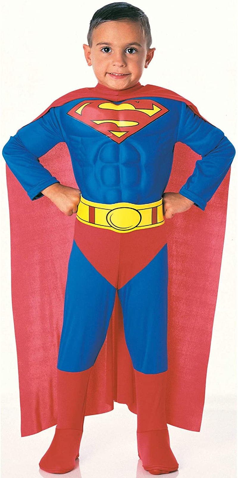 Super DC Heroes Deluxe Muscle Chest Superman Costume, Toddler Apparel & Accessories > Costumes & Accessories > Costumes Rubie's Standard Packaging Toddler 