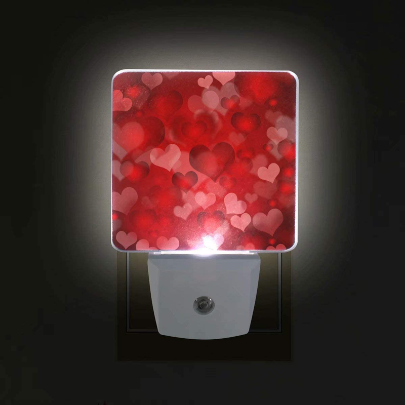 Wamika Valentines Day Heart Night Light Set of 2 Spring Red Pink Mothers Day Plug-In LED Nightlights Be Mine Love Auto Dusk-To-Dawn Sensor Lamp for Bedroom Bathroom Kitchen Hallway Stairs Decorative Home & Garden > Lighting > Night Lights & Ambient Lighting Annisoul   