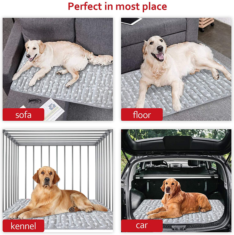 Dog Crate Mat, Soft Dog Bed Mat with Cute Prints, Personalized Dog Crate Pad, Anti-Slip Bottom, Machine Washable Kennel Pad