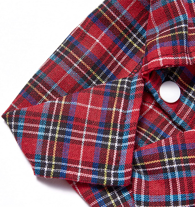COUTUDI Pet Basic Plaid Shirt Little Puppy T-Shirt Clothes Small Dog Plaid Polo Clothes Shirt Cat T-Shirt Puppy Supplies for All Seasons Animals & Pet Supplies > Pet Supplies > Dog Supplies > Dog Apparel CT COUTUDI   