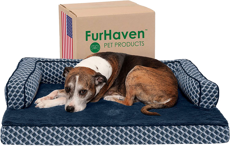 Furhaven Orthopedic Dog Beds for Small, Medium, and Large Dogs, CertiPUR-US Certified Foam Dog Bed Animals & Pet Supplies > Pet Supplies > Dog Supplies > Dog Beds Furhaven Diamond Blue Cooling Gel Foam Small (Pack of 1)