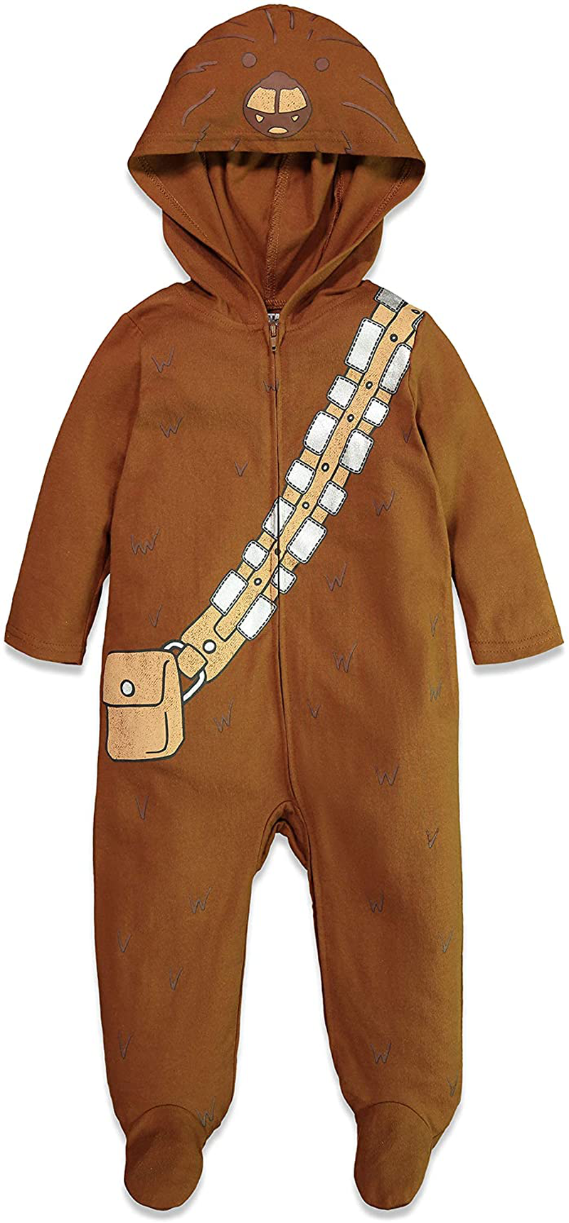 STAR WARS Baby Boys Costume Zip-Up Footies with Hood