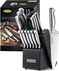 McCook MC29 Knife Sets,15 Pieces German Stainless Steel Kitchen Knife Block Sets with Built-in Sharpener Home & Garden > Kitchen & Dining > Tableware > Flatware > Flatware Sets McCook Black  