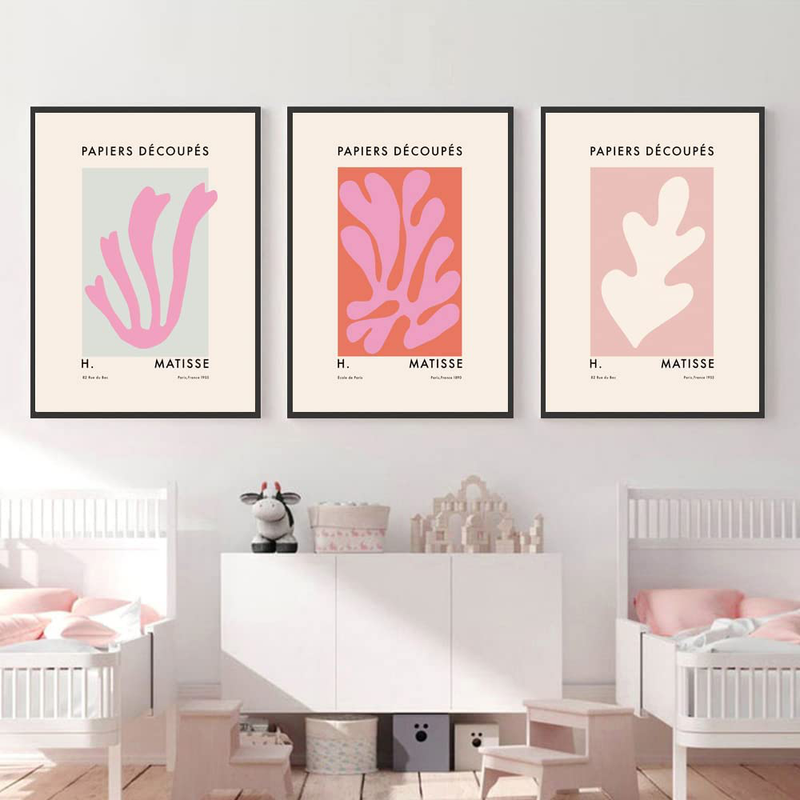Henri Matisse Posters, Matisse Coral Leaf Exhibition Wall Art Frameless 15.7X23.6 Inch(40Cmx60Cm) , Matisse Canvas Painting and Prints, Matisse Picture, Home Decor, Set of 3 Home & Garden > Decor > Artwork > Posters, Prints, & Visual Artwork KKCLFC   