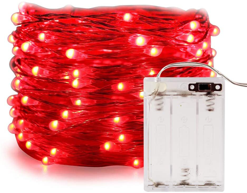 Fairy Lights, ANJAYLIA 10Ft/3M 30Leds Multi Color LED String Lights Party Home Festival Valentine'S Day Decorations Battery Operated Lights(Rgb) Home & Garden > Decor > Seasonal & Holiday Decorations Made in China Red 5 m 