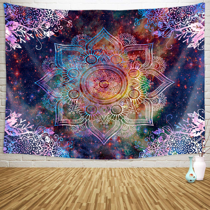 Sylfairy Tapestry Wall Hanging, Celestial Moon Sun Wall Tapestry, Hippie Mandala Tapestries Wall Art Decoration for Bedroom Living Room Dorm Table Cover Picnic Mat Beach Blanket 82" X 59"(Moon Sun) Home & Garden > Decor > Artwork > Decorative Tapestries Sylfairy Galaxy Mandala 59" X 51" 