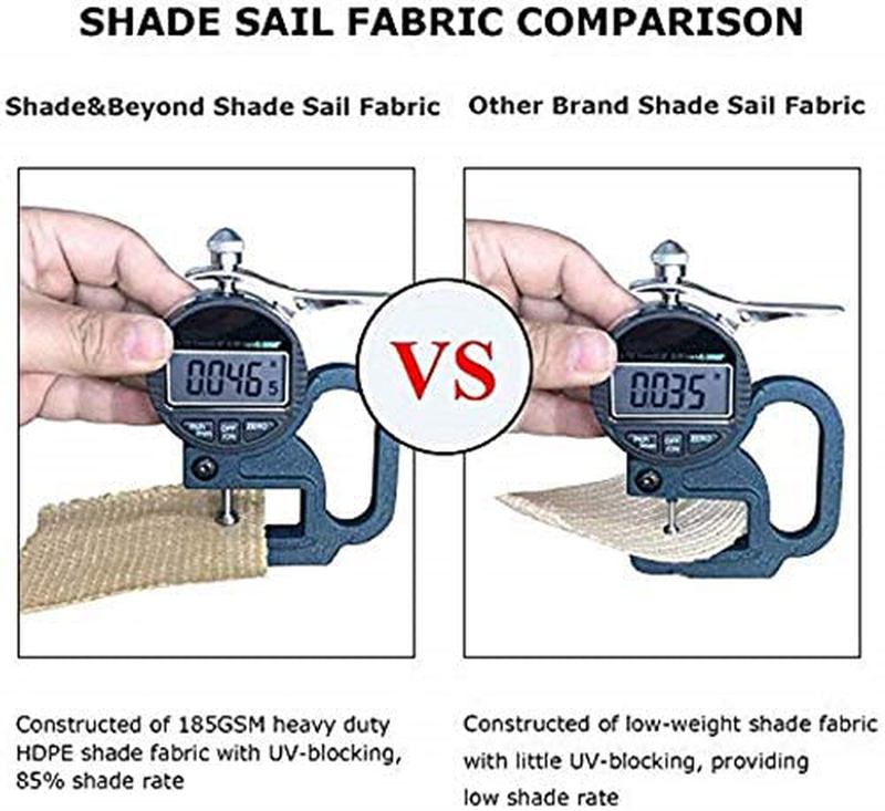 Shade&Beyond Sun Shade Sail Rectangle Canopy 8' x 12' Sail Shade Sand Sun Shades for Patios