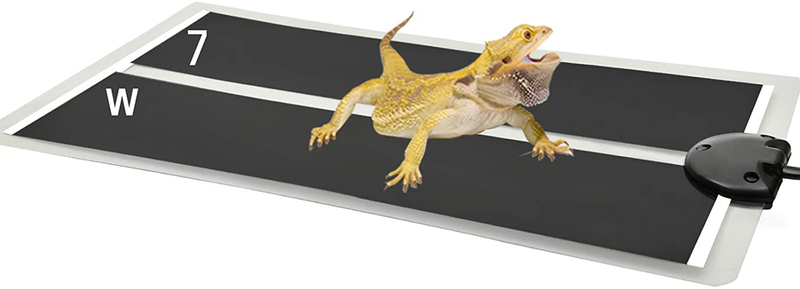 Reptile Heating Pad Under Tank Terrarium Heater Tank Warmer with Thermostat, 110V Non-Adhesive Safety Power Adjustable Pet Heat Mat for Reptiles Tortoise Amphibians Animals & Pet Supplies > Pet Supplies > Reptile & Amphibian Supplies > Reptile & Amphibian Habitat Accessories Techsea 7W- 6x11 inch  
