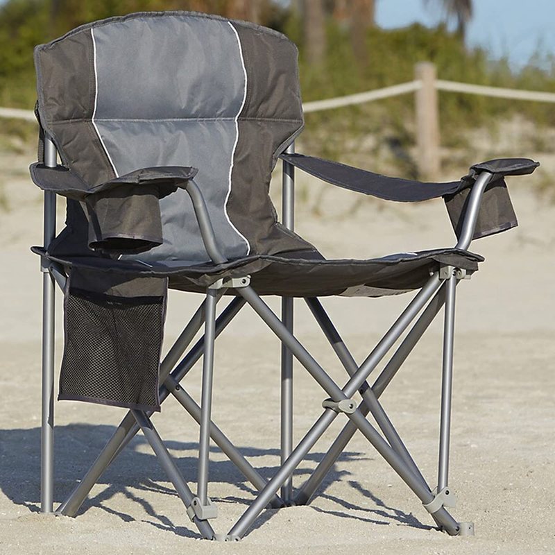 Livingxl 500-Lb. Capacity Heavy-Duty Portable Chair (Charcoal) Sporting Goods > Outdoor Recreation > Camping & Hiking > Camp Furniture LivingXL Charcoal  