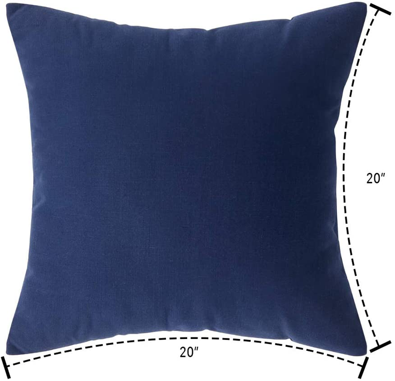 Oubonun Throw Pillow Covers 20X20, Navy Blue Decorative Pillow Cover for Sofa Bed Couch, Set of 2