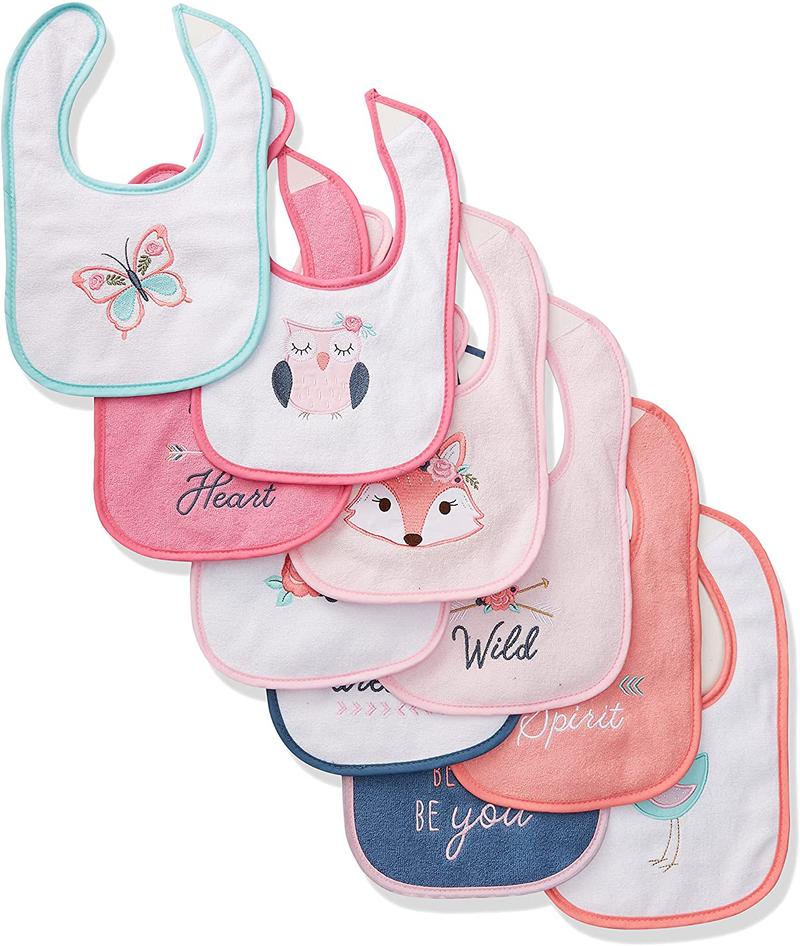 Hudson Baby Unisex Baby Cotton Terry Drooler Bibs with Fiber Filling Home & Garden > Decor > Seasonal & Holiday Decorations Hudson Baby Girl Fox One Size 
