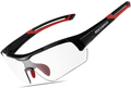 RockBros Photochromic Sunglasses for Men Women Safety Cycling Glasses UV Protection Outdoor Sport Sunglasses Sporting Goods > Outdoor Recreation > Cycling > Cycling Apparel & Accessories ROCKBROS Black Red  