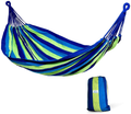 Hammock Sky Brazilian Double Hammock Two Person Bed for Backyard, Porch, Outdoor and Indoor Use - Soft Woven Cotton Fabric (Natural) Home & Garden > Lawn & Garden > Outdoor Living > Hammocks Hammock Sky Blue & Green Stripes  