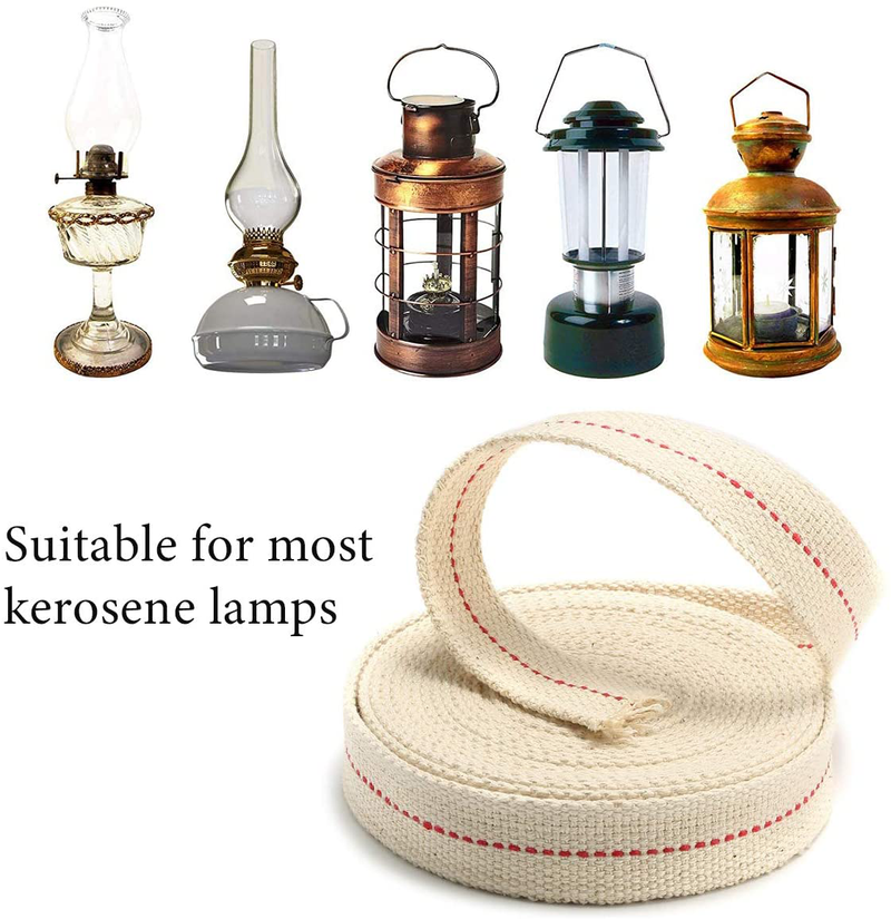 JYHF 4 Rolls Flat Cotton Wick, 1/2 Inch Oil Lantern Wick, 3/4 Inch Stitch Oil Lamp Wick, Cotton Wicks with Stitch for Oil Lamps and Oil Burners (6.5 Feet Per Roll) Home & Garden > Lighting Accessories > Oil Lamp Fuel JYHF   