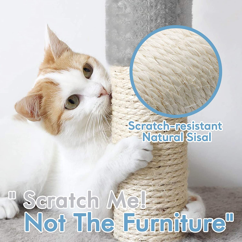 rabbitgoo Cat Tree Cat Tower 61" for Indoor Cats, Multi-Level Cat Condo with Hammock & Scratching Posts for Kittens, Tall Cat Climbing Stand with Plush Perch & Toys for Play Rest Animals & Pet Supplies > Pet Supplies > Cat Supplies > Cat Beds rabbitgoo   