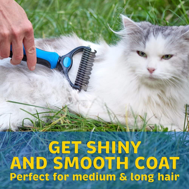 Pat Your Pet Deshedding Brush - Double-Sided Undercoat Rake for Dogs & Cats - Shedding and Dematting Tool for Grooming Animals & Pet Supplies > Pet Supplies > Dog Supplies Pat Your Pet   