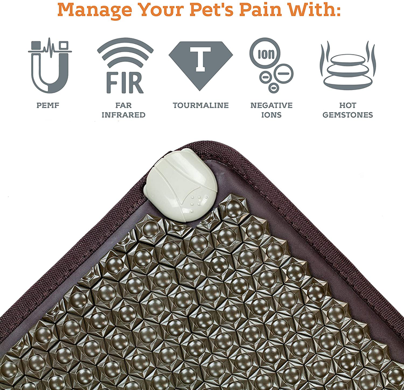 Healthyline Pet Heating Pad - Heated Dog, Cat Bed - Electric - Bite, Scratch and Water Proof - Warm Tourmaline Stones for Far Infrared Heat and Negative Ion Therapy (Large 50" X 24")