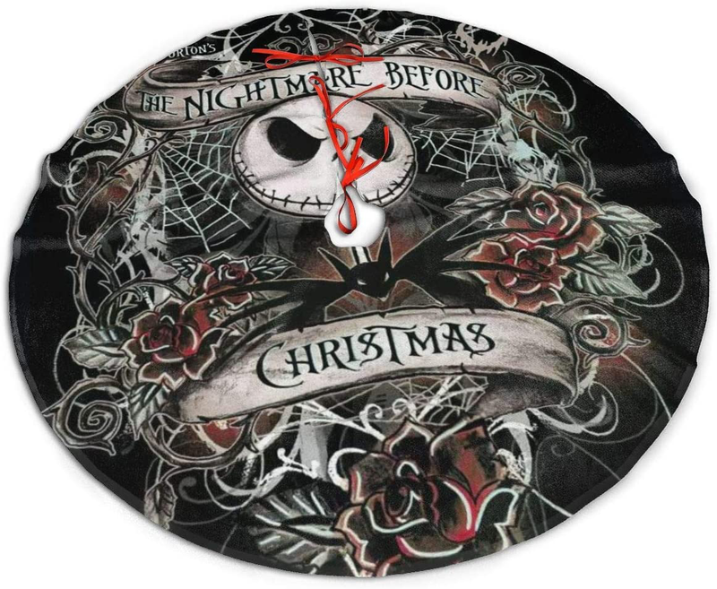 Jinsshop The Ni-GHT-mare Before Christmas Jack and Sally Christmas Tree Skirt, Soft, Easy to Put, Light for Christmas Decorations, Holiday, Party Decoration 30" Home & Garden > Decor > Seasonal & Holiday Decorations > Christmas Tree Skirts Jinsshop The Nightmare Before Christmas 7 30" 