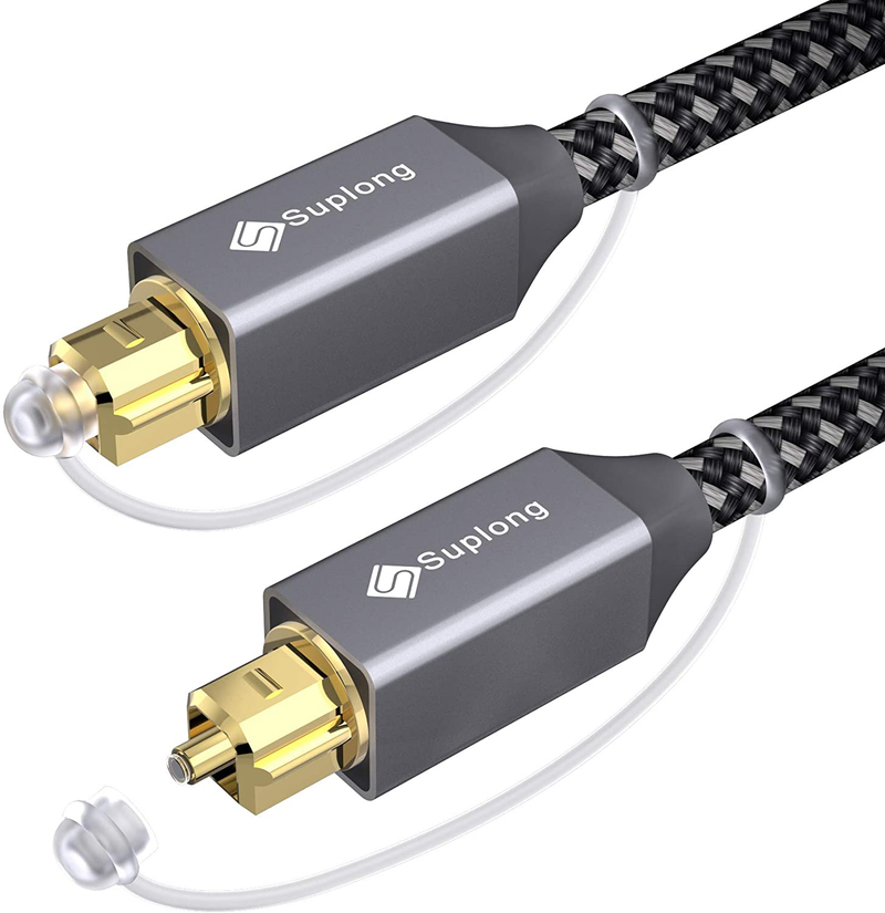 Digital Optical Audio Cable [1.8M/6ft] - Suplong Toslink Cable 24K Gold-Plated Ultra-Durability Superior Picture&Sound for [S/PDIF] LG/Samsung/Sony/Philips Sound Bar,Smart TV,Home Theater,PS4,Xbox Electronics > Electronics Accessories > Cables Suplong 6 Feet  