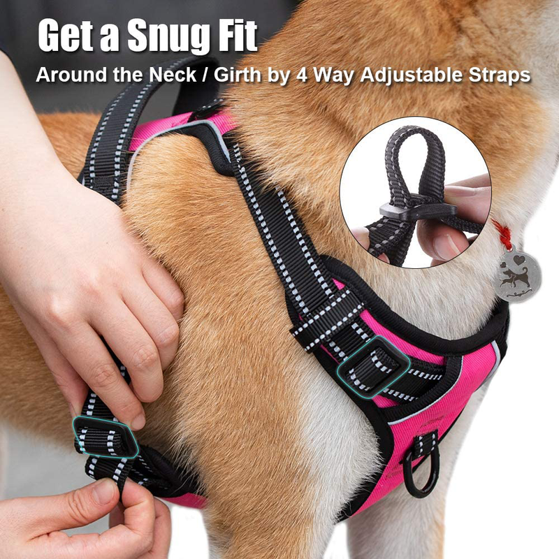 PoyPet No Pull Dog Harness, Reflective Vest Harness with 2 Leash Attachments and Easy Control Handle for Small Medium Large Dog Animals & Pet Supplies > Pet Supplies > Dog Supplies PoyPet   