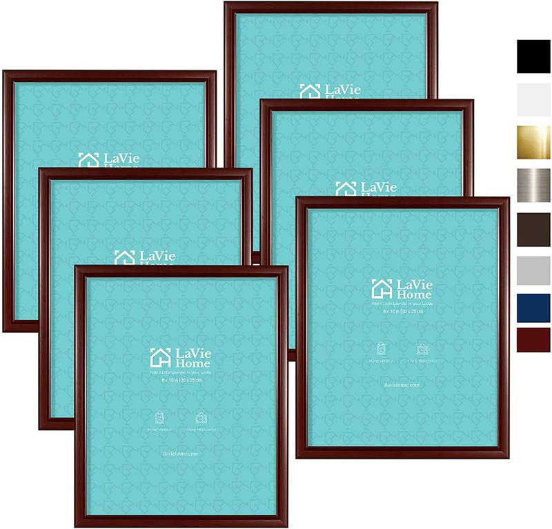 LaVie Home 4x6 Picture Frames (6 Pack, Black) Simple Designed Photo Frame with High Definition Glass for Wall Mount & Table Top Display, Set of 6 Classic Collection Home & Garden > Decor > Picture Frames LaVie Home Red 8x10 