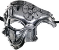 Mechanical Men Venetian Mask for Masquerade Steam Punk Phantom of The Opera Vintage/Mardi Gras/Halloween/Party/Ball Prom Apparel & Accessories > Costumes & Accessories > Masks Ubauta New Silver Half Mask  