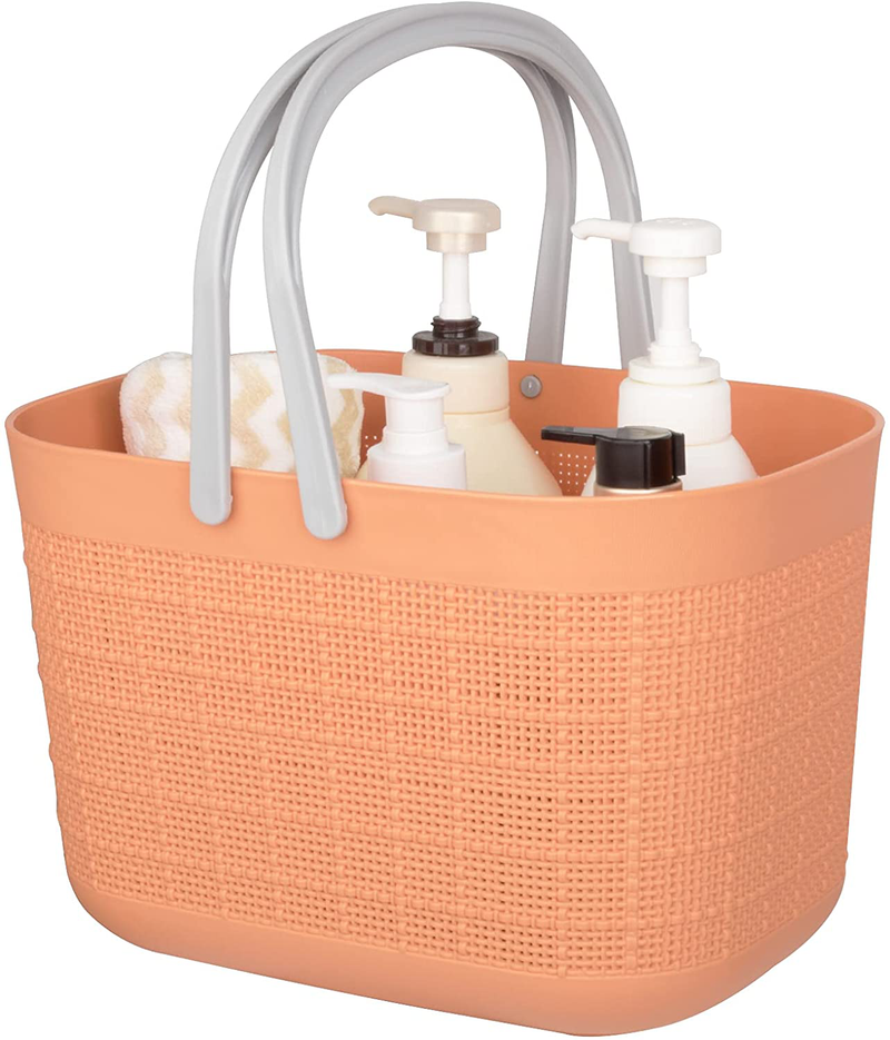 Rejomiik Shower Caddy Basket, Portable Shower Tote, Plastic Organizer Storage Basket with Handle Drainage Toiletry Bag Bin Box for Bathroom, College Dorm Room Essentials, Kitchen, Camp, Gym- Khakis Sporting Goods > Outdoor Recreation > Camping & Hiking > Portable Toilets & Showers rejomiik A-orange 1pack 