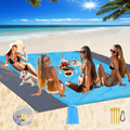 Fashion Beach Blanket, Oversize 108" x 120" for 10-12 Adult Waterproof Outdoor Portable Picnic Mat with 4 x Stakes & Corner Pockets - Beach Mat for Travel, Camping, Hiking, Music Festivals, BBQ (Blue) Home & Garden > Lawn & Garden > Outdoor Living > Outdoor Blankets > Picnic Blankets Epesl Blue+grey 96" x 108" 