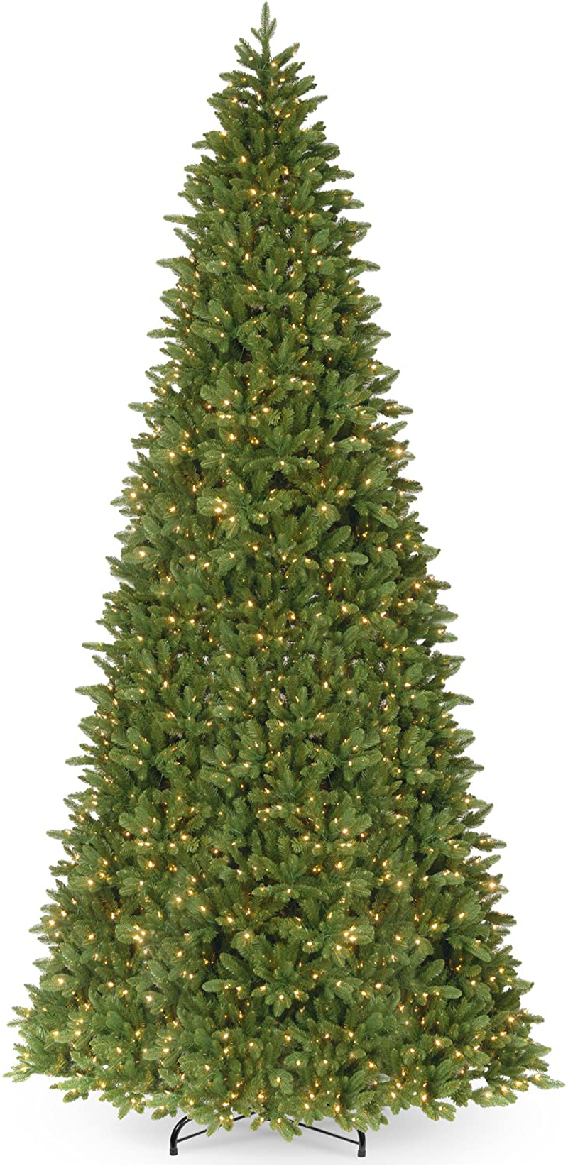 National Tree Company 'Feel Real' Pre-lit Artificial Christmas Tree | Includes Pre-strung White Lights and Stand | Ridgewood Spruce Slim - 14 ft