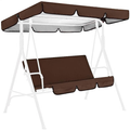 Hzemci Patio Swing Canopy Replacement Cushions & Cover, Swing Canopy Cover Set for 3 Seater, Swing Replacement Canopy and Chair Cover, Garden Seater Sun Shade Porch Swing Replacement Cushions Home & Garden > Lawn & Garden > Outdoor Living > Porch Swings Hzemci Coffee  