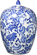 Oriental Furniture 11" Landscape Blue & White Porcelain Vase Jar Home & Garden > Decor > Vases ORIENTAL Furniture White/Blue  
