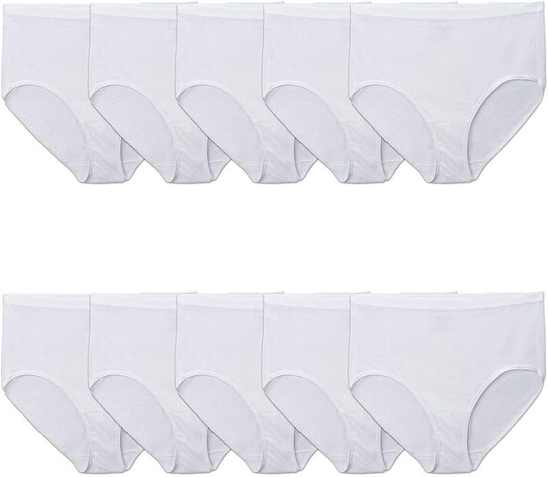 Fruit of the Loom Women's Tag Free Cotton Brief Panties (Regular & Plus Size) Apparel & Accessories > Clothing > Underwear & Socks > Underwear Fruit of the Loom Plus Size Brief - 10 Pack - White Plus Size Brief 10
