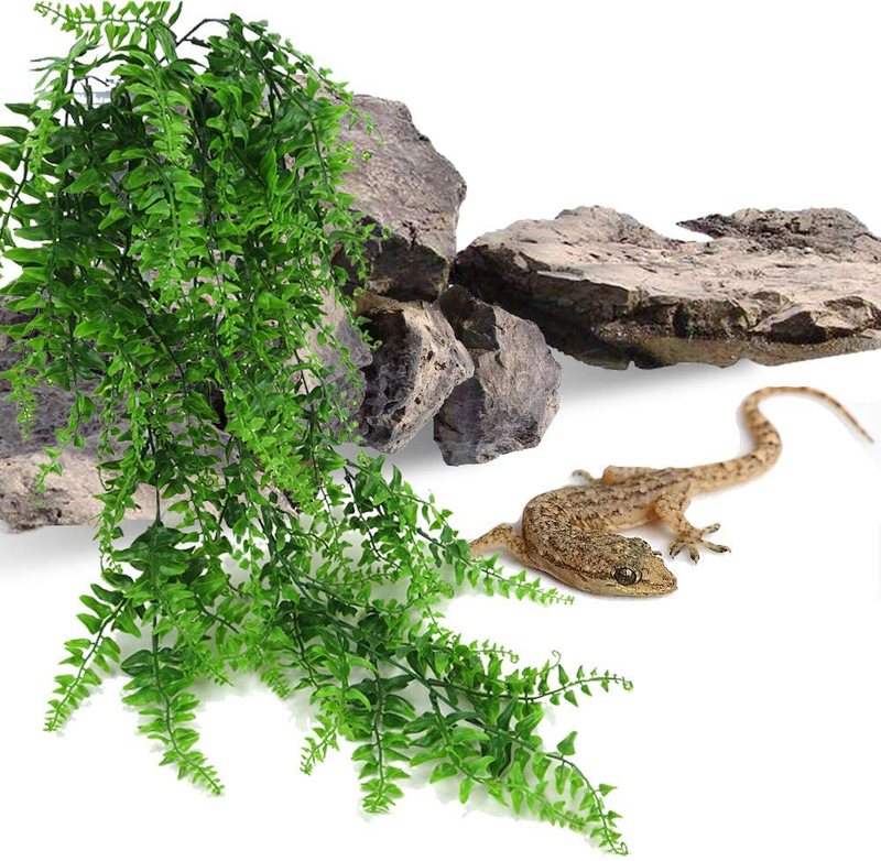PINVNBY Reptile Plants Hanging Fake Vines Boston Climbing Terrarium Plant with Suction Cup for Bearded Dragons Lizards Geckos Snake Pets Hermit Crab and Tank Habitat Decorations Animals & Pet Supplies > Pet Supplies > Reptile & Amphibian Supplies PINVNBY   