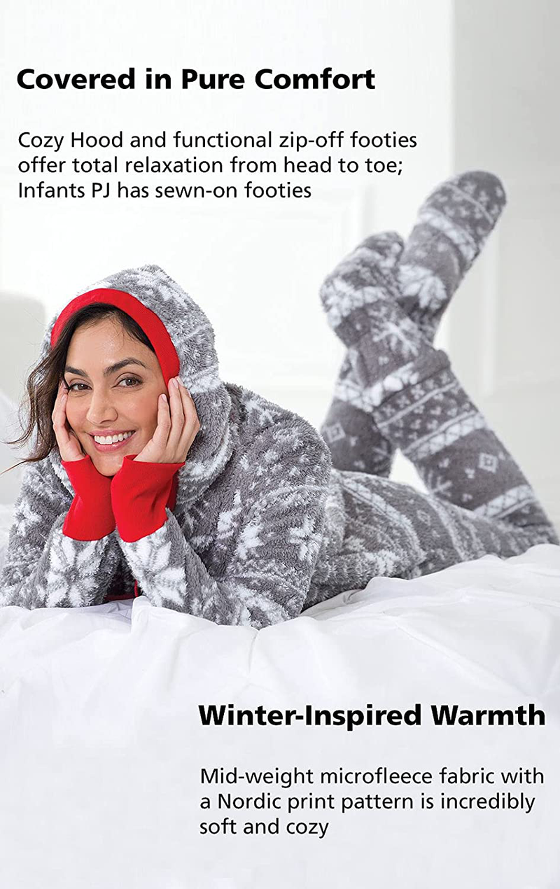 Pajamagram Family Pajamas Matching Sets - Nordic Fleece Christmas Onesie, Gray