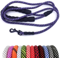 MayPaw Heavy Duty Rope Dog Leash, 6/8/10 FT Nylon Pet Leash, Soft Padded Handle Thick Lead Leash for Large Medium Dogs Small Puppy Animals & Pet Supplies > Pet Supplies > Dog Supplies MayPaw purple black 1/4" * 6' 