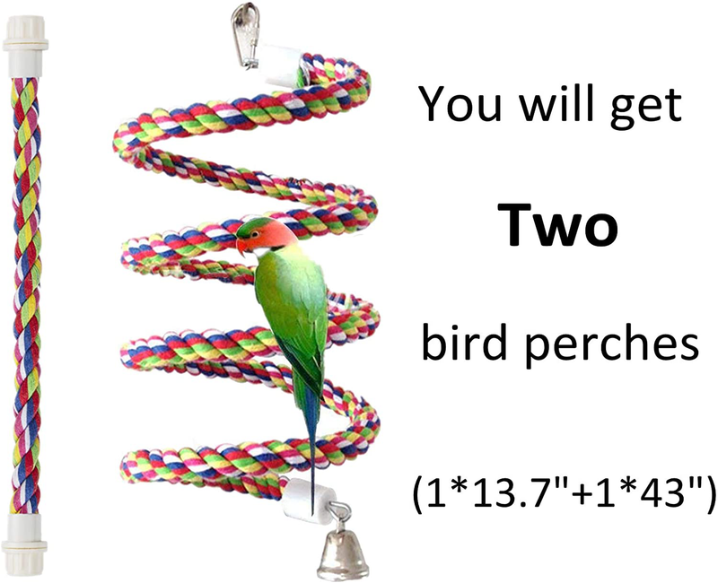 Petsvv Rope Bungee Bird Toy, Bird Perch