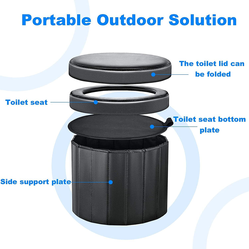 Euphrosy Portable Toilet Xxl,Camping Toilet with a Free Handbag & 12 Toilet Garbage Bags, Compact Camping Toilet Applicable to Camping/Boat/Road Trips/Beach