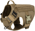 ICEFANG Tactical Dog Harness with 2X Metal Buckle,Working Dog MOLLE Vest with Handle,No Pulling Front Leash Clip,Hook and Loop for Dog Patch Animals & Pet Supplies > Pet Supplies > Dog Supplies ICEFANG Coyote Brown XL (Neck:20"-28" ; Chest:32"-39" ) 