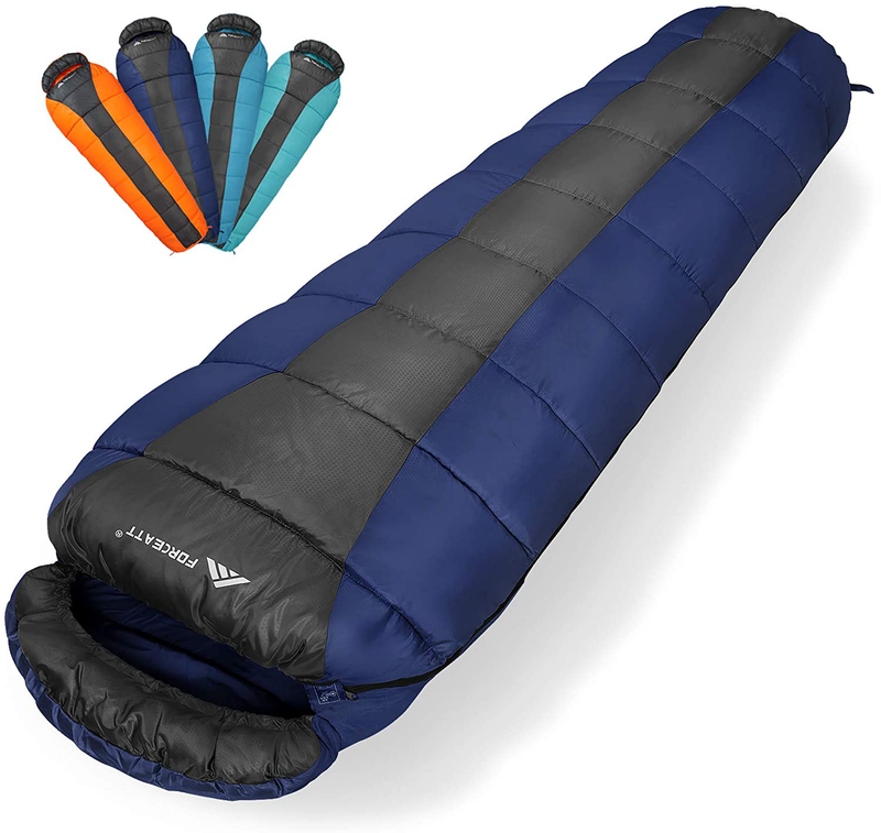 Forceatt Sleeping Bag for Adults & Kids, 50-77℉/10-25°C Lightweight and Portable Camping Sleeping Bags,Mummy Sleeping Bag Suitable for Backpacking, Hiking, Outdoor Activities in Warm and Cool Weather. Sporting Goods > Outdoor Recreation > Camping & Hiking > Sleeping BagsSporting Goods > Outdoor Recreation > Camping & Hiking > Sleeping Bags Forceatt Main Sea blue  