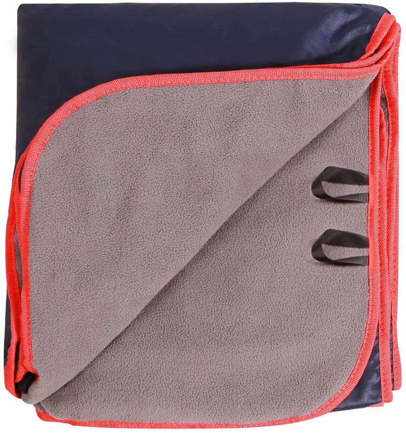 REDCAMP Large Waterproof Stadium Blanket for Cold Weather, Soft Warm Fleece Camping Blanket Windproof for Outdoor Sports, Blue/Red/Black/Grey Home & Garden > Lawn & Garden > Outdoor Living > Outdoor Blankets > Picnic Blankets REDCAMP Dark Blue/Light Grey  