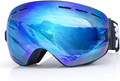 Snowboard Ski Goggles Men Women Youth, Anti Fog OTG Winter Snow Goggles Spherical Detachable Lens  EXP VISION Blue  